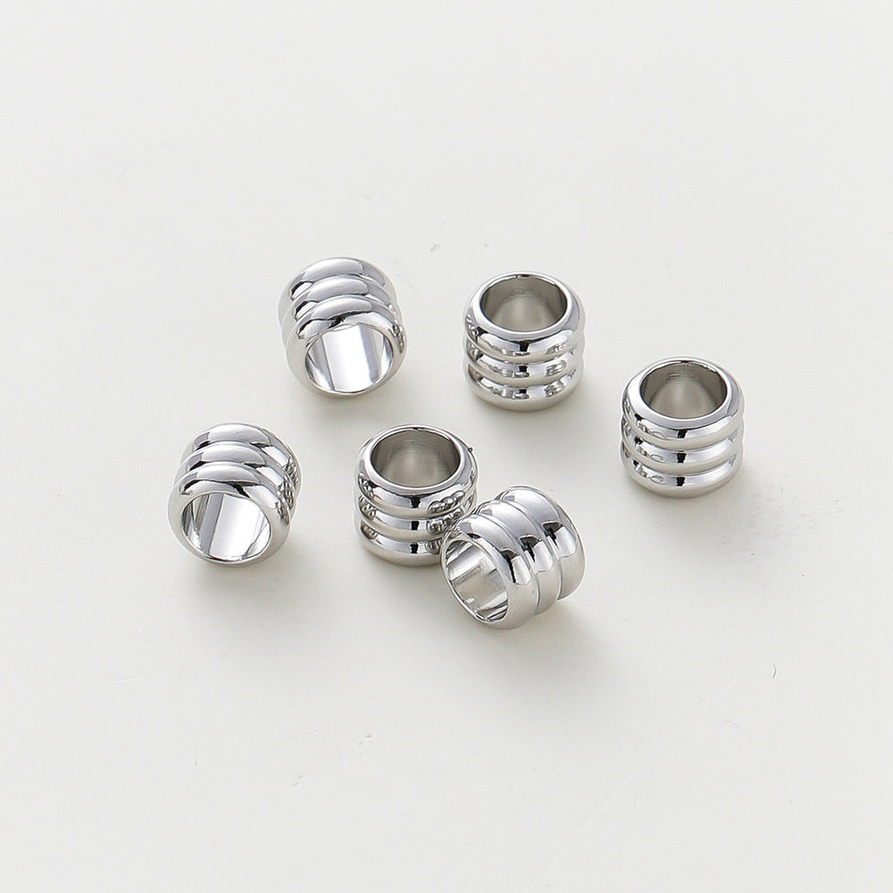 Color-retaining 18k Three-layer Large-hole Spacer Beads Copper-gold-plated Beading Material