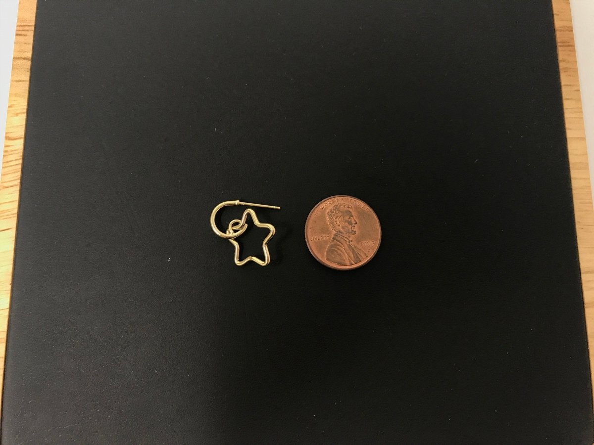 Dainty 18k Gold Filled Star Earrings, Celestial Earrings, Geometric Huggie Earring Making Supply Findings for Jewelry Making Supplies K-027