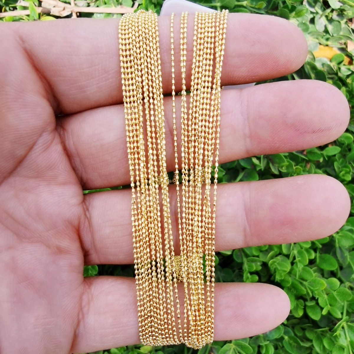 Dainty 1mm Round Beaded 23.5 Inches Layering Chain Necklace | WA-204 Clearance Pricing