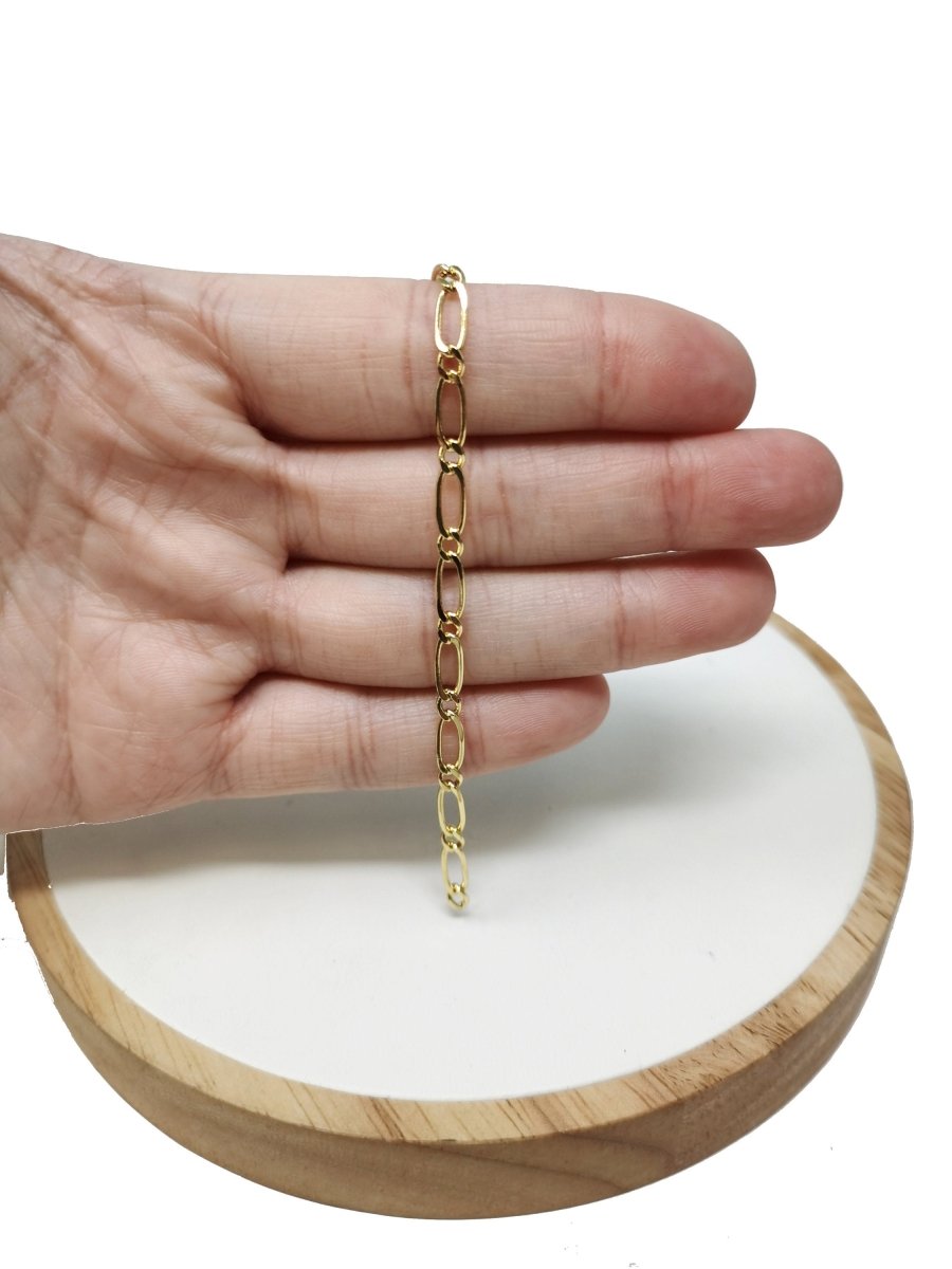 Dainty 24K Gold Filled Figaro Chain by Yard / Unfinished Gold Chain By Yard For Necklace Bracelet Jewelry Making | ROLL-103 Clearance Pricing