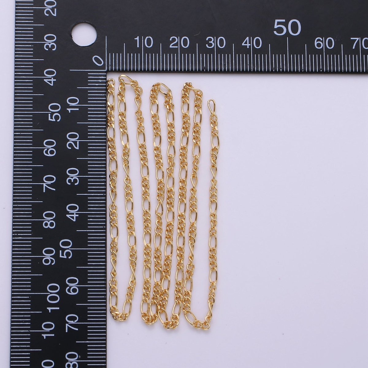 Dainty 2.5mm Figaro Long and Short Chain 16K Gold Filled Figaro Chain Jewelry Chain Sold by the Yard for Necklace Bracelet Anklet Supply | ROLL-376 Clearance Pricing