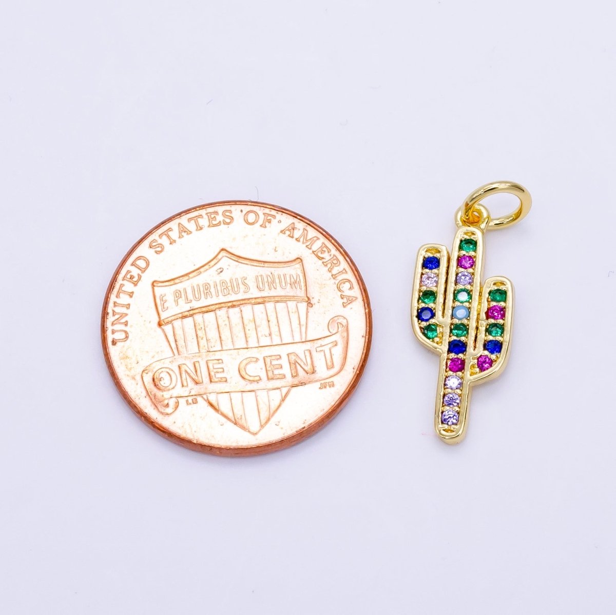 Dainty Cactus Charm Saguaro Pendant Gold Filled Charm for Teen Jewelry Colorful Micro Pave charm Necklace Earring Bracelet Charm Supply C-629