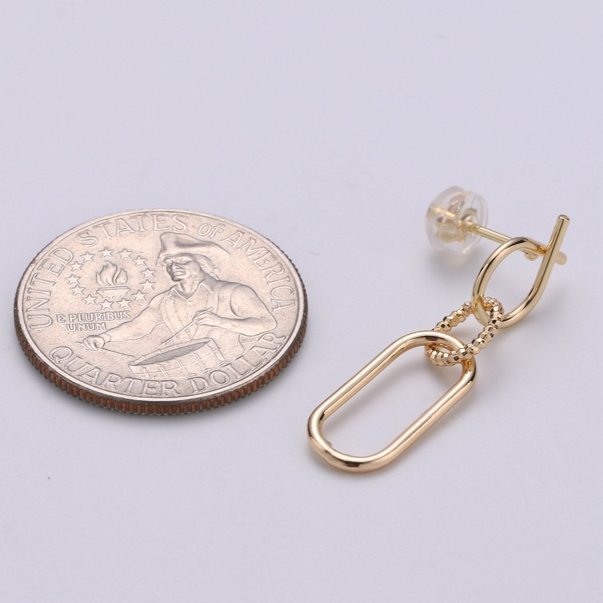 Dainty Chain Link Earrings, Gold Drop Earrings, Gold Dangle Earrings, 14k Gold Filled Earrings, 1 pair Geometric Earring K-841