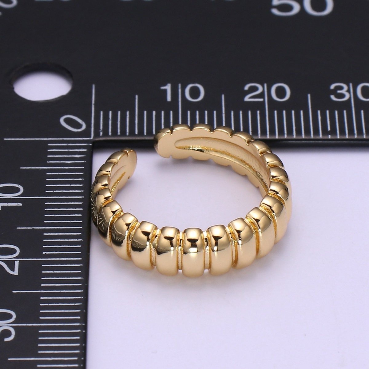 Dainty Croissant Ring Gold Filled over Brass Chunky Ring O-959