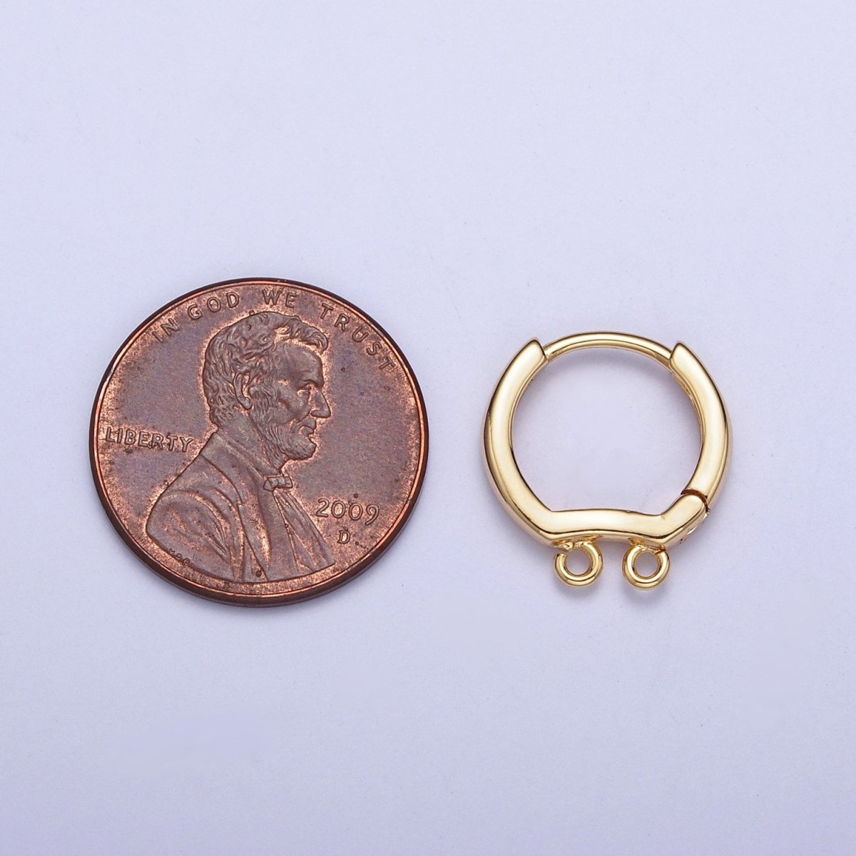 Dainty Double Open Link Loop Huggie Hoop Earrings Supply For Jewelry Making L-815
