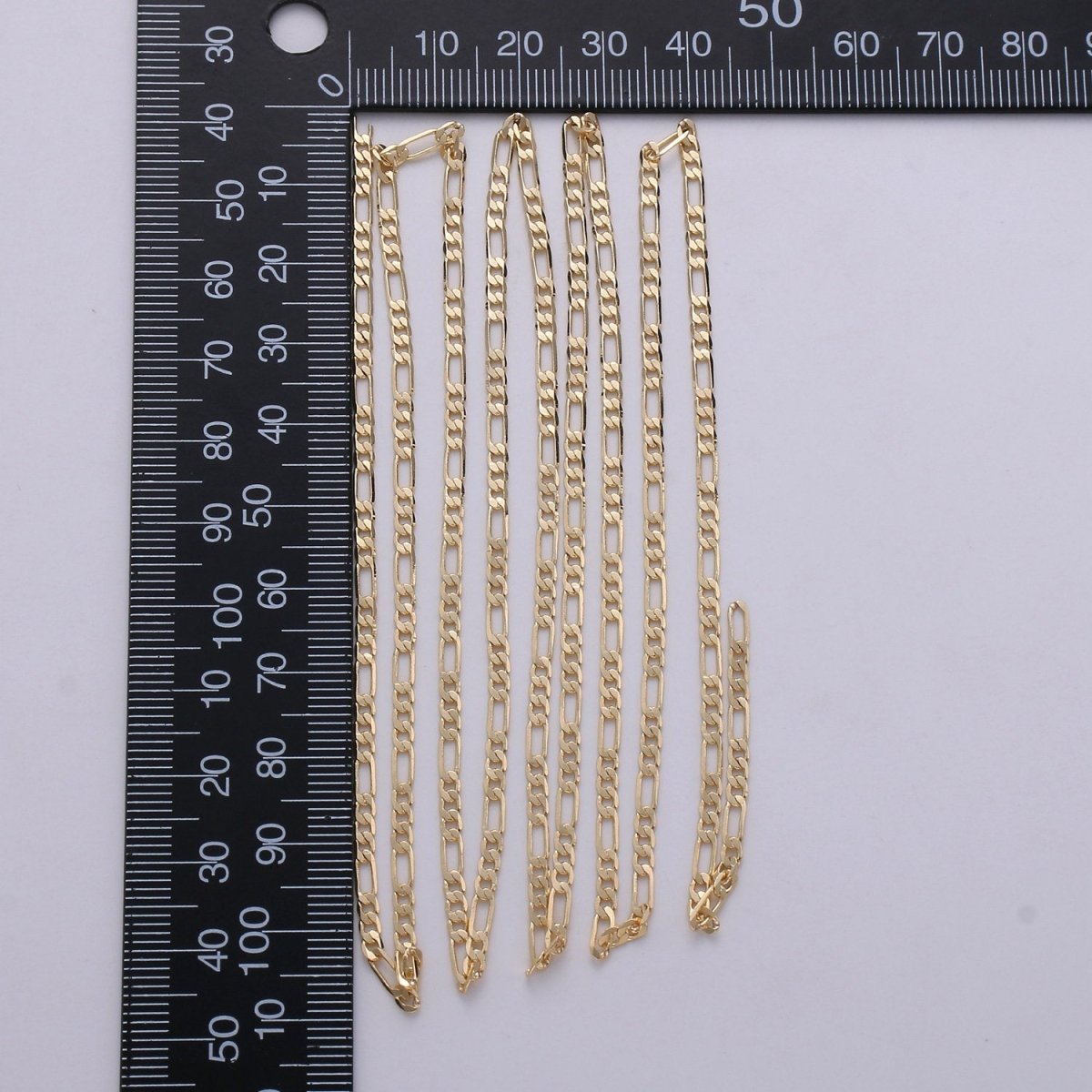 Dainty Figaro Chain 2.5mm width, 16K Gold Filled, brass chain by Yard, Nickel free, Thin Flat Minimalist Jewelry making, Necklace chain | ROLL-275