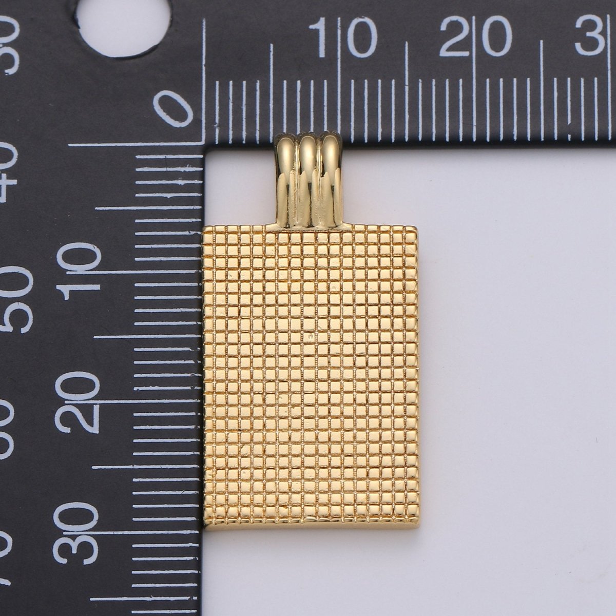 Dainty Gold Medallion Charm 24k Gold Filled Rectangle Pendant Gold Sunburst Charm Necklace Component Supply Geometric Jewelry D-075