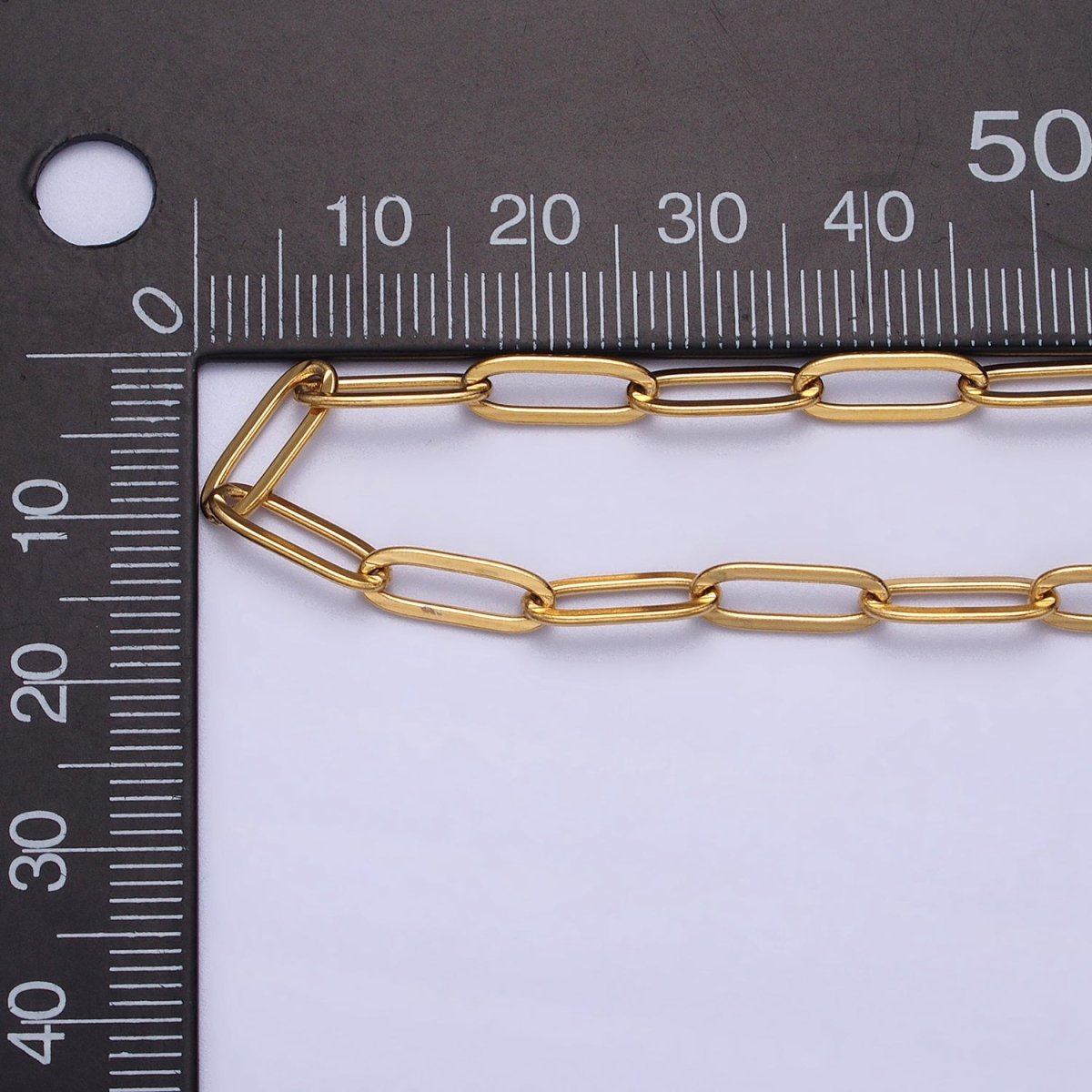 Dainty Gold Paperclip Link Chain Necklace Elongated Chain Necklace Stainless Steel Chain 17.7 inch Long | WA-1623 WA-1624