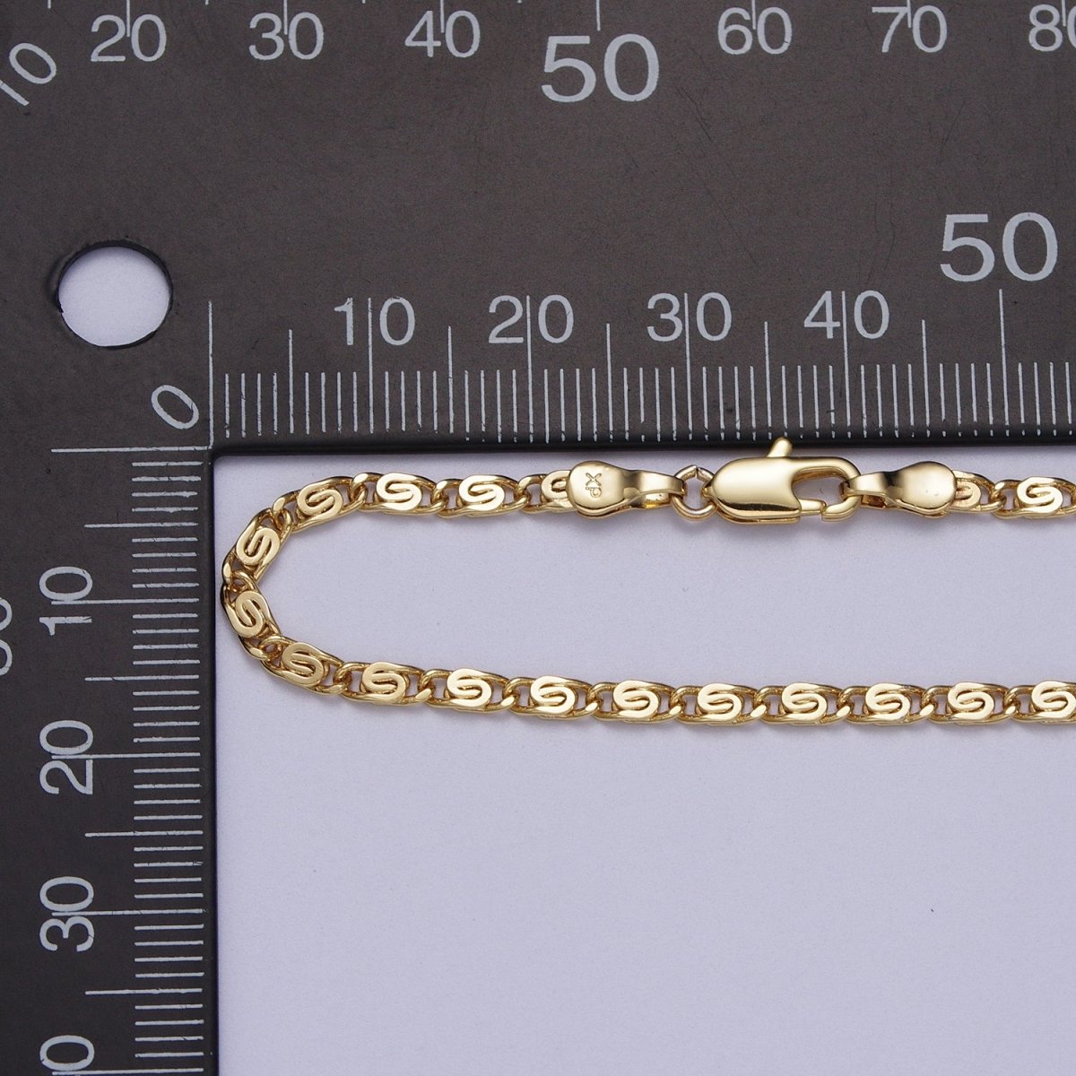Dainty Gold Snail Chain Necklace 24K Gold Filled Scroll Chain Necklace | WA-1513 WA-1514 Clearance Pricing