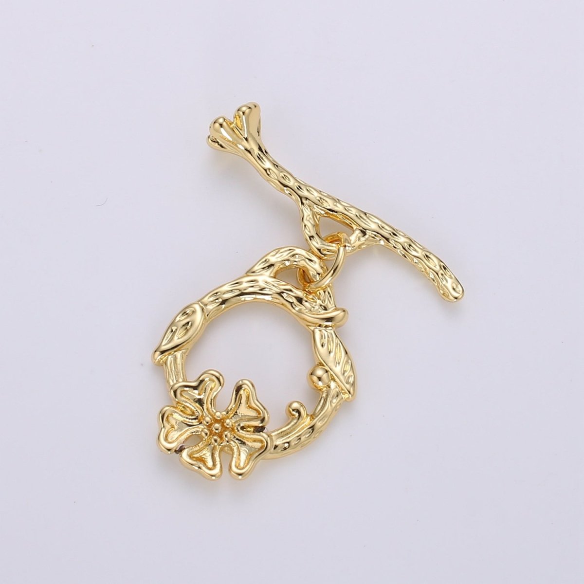 Dainty Gold Toggle Clasp 24K Gold Filled Flower Toggle Clasps Fancy Design OT Clasp Supply for Bracelet Necklace Component