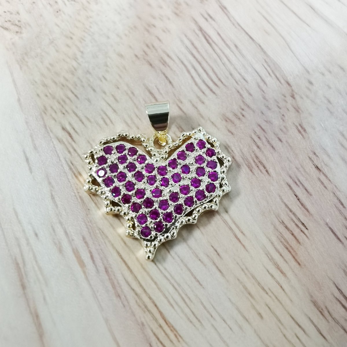 Dainty Pink Micro Pave Heart Charm, Cubic Heart Shape Charm Love Charm 25mm x 20mm for bracelet necklace earring charm Component I-612 I-886