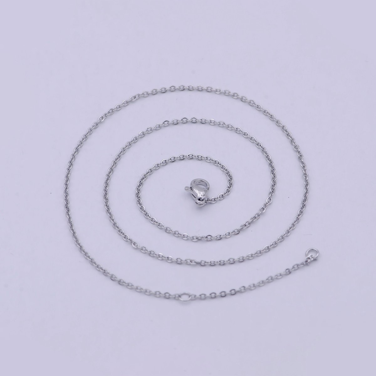 Dainty silver chain finished chain everyday chain, simple silver chain ready to wear 17.0 inch | WA-794 Clearance Pricing
