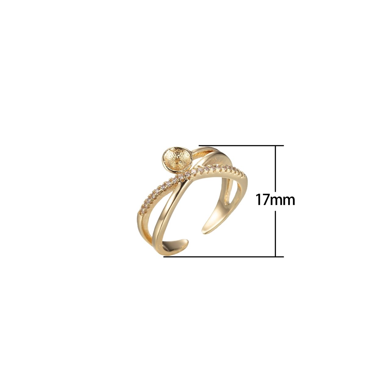 Dainty Twist Ring Open Adjustable Ring DIY Put your own Beads Supplies