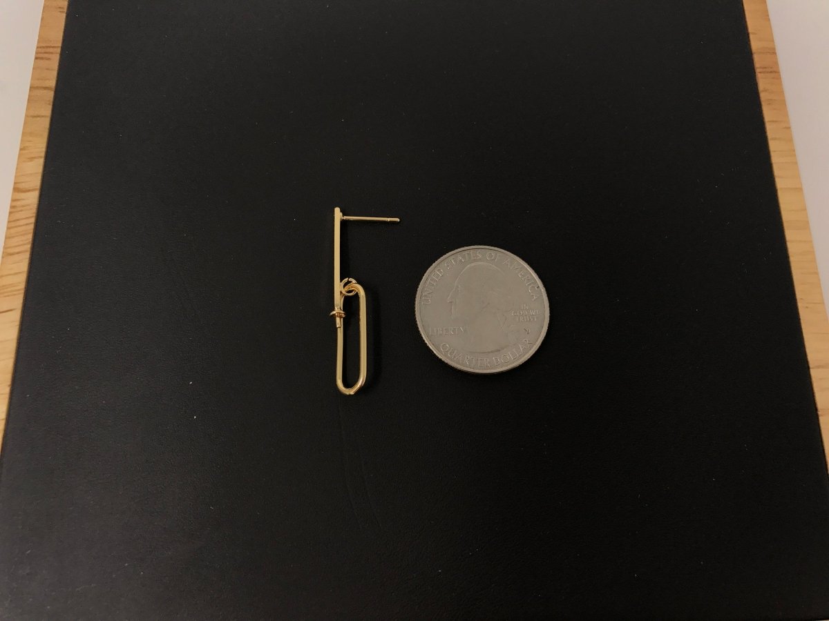 Dangle 18k Gold Filled Earrings Post, Stud Earrings, Looped Chained Earring Supply Findings for Jewelry Making Supplies. K-436