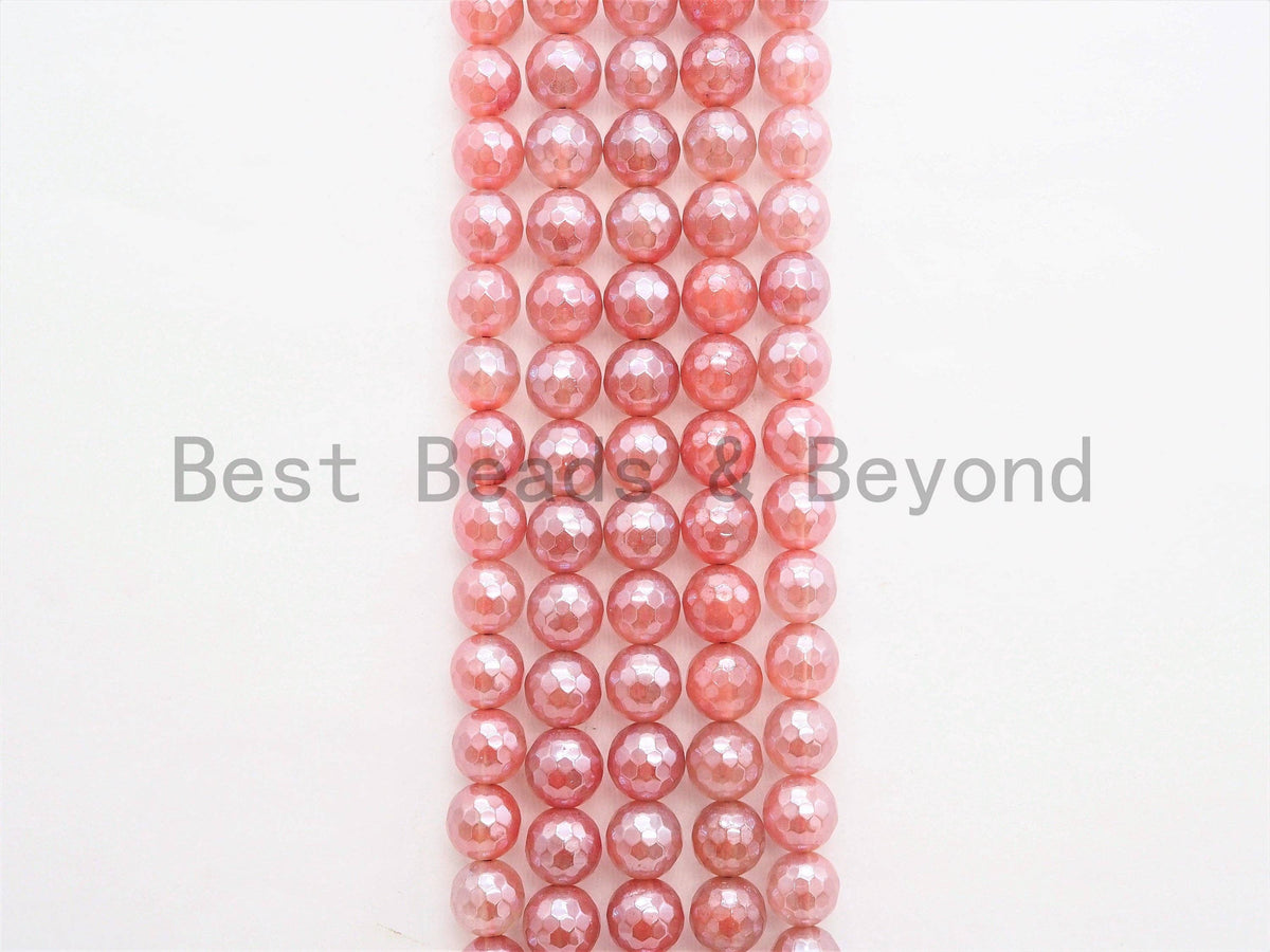 Mystic Silverite Plated Pink Quartz Faceted, Sku#U342