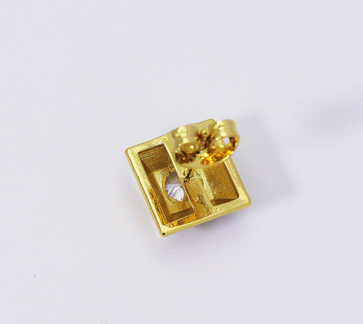 CZ Square Stud Earrings, Sku#B193