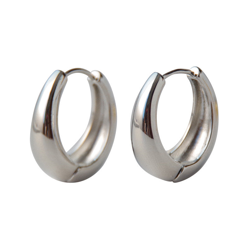 Silver Water-drop Hoop Earrings European And American Style