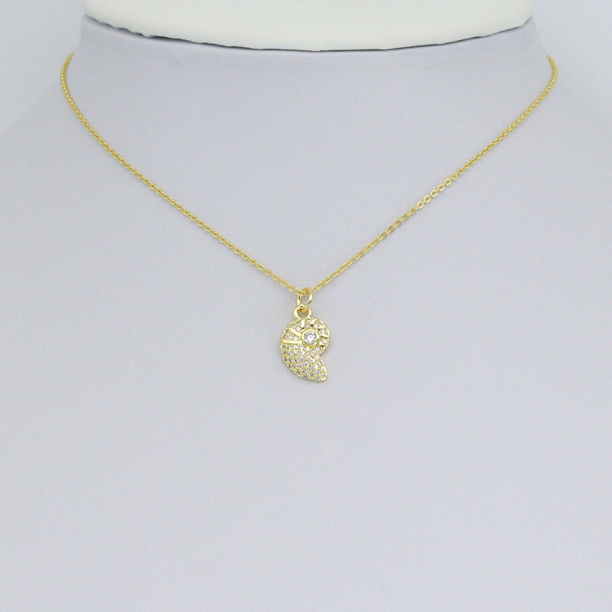 Clear CZ Sea Snail Charm Pendant, Sku#LD685