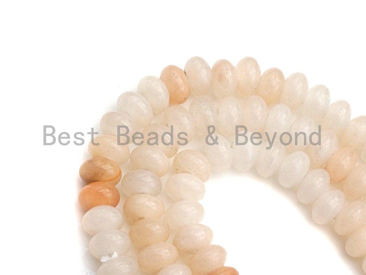 2mm Large Hole Natural Pink Aventurine Beads, Rondelle Smooth 5x8mm, 8" Long Strands, sku#U712