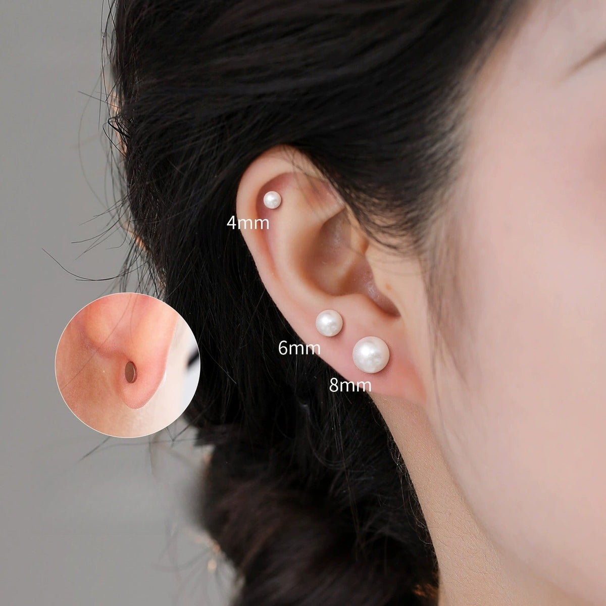 Magnetic Pearl Ear Cuffs for Non-Pierced Ears – Natural Freshwater Pearls in Geometric Design