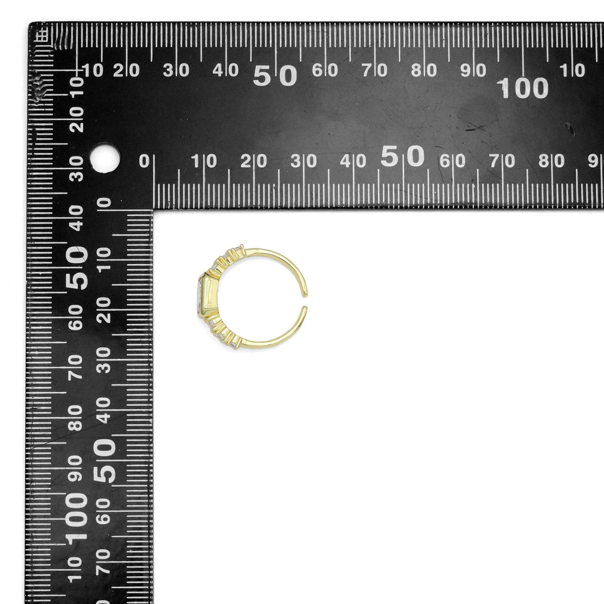 Clear Rectangle CZ Adjustable Ring, Sku#A335