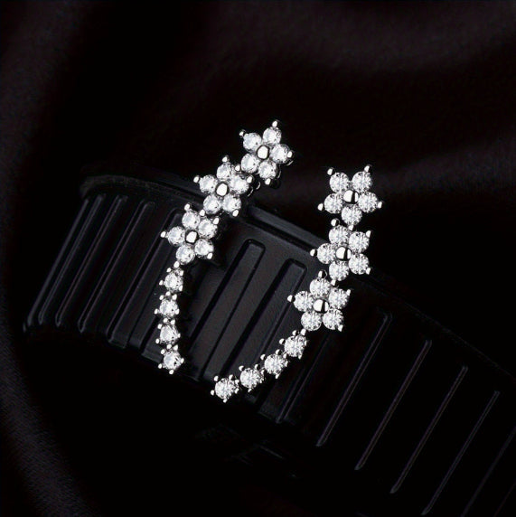 Elegant Zircon-studded Stud Earrings For Women