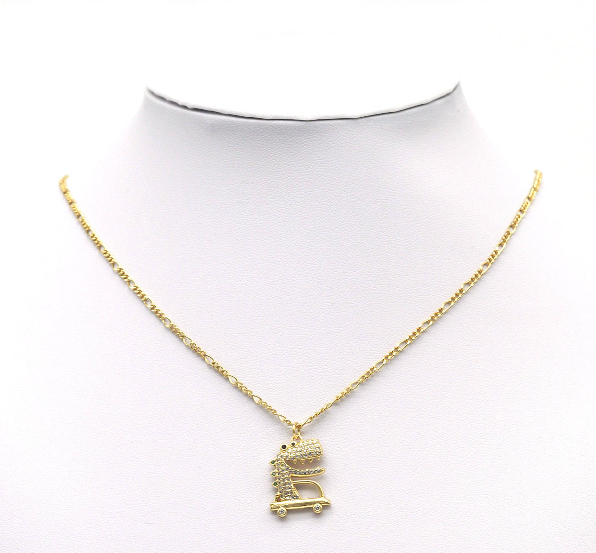 Gold CZ Cute Crocodile Charm, Sku#LK662