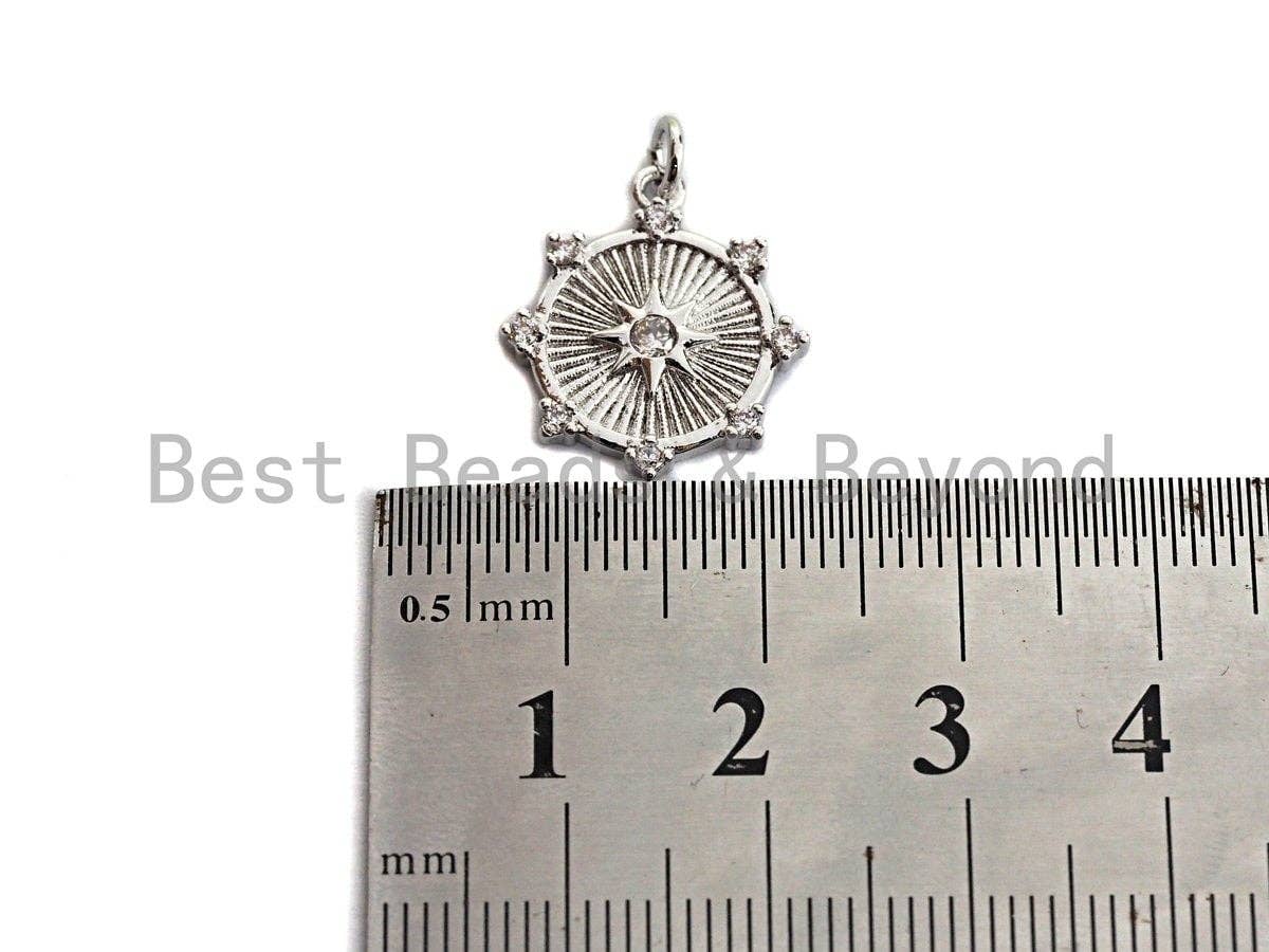 Embossment North Star Coin Charm/ Pendant,SKU#Z452
