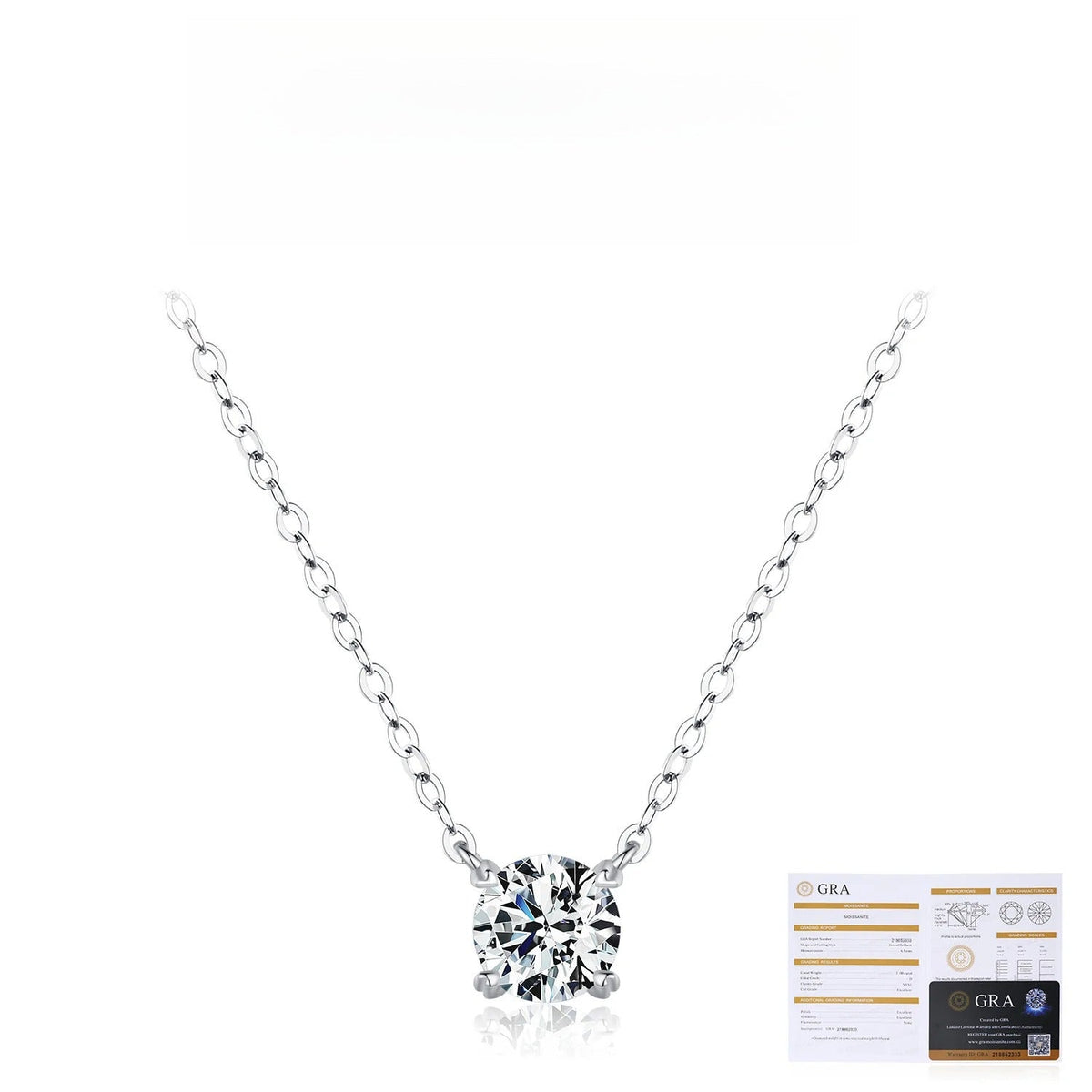 Geometric D-Color VVS1 Moissanite Pendant Necklace in Sterling Silver – Delicate Clavicle Chain for Everyday Elegance