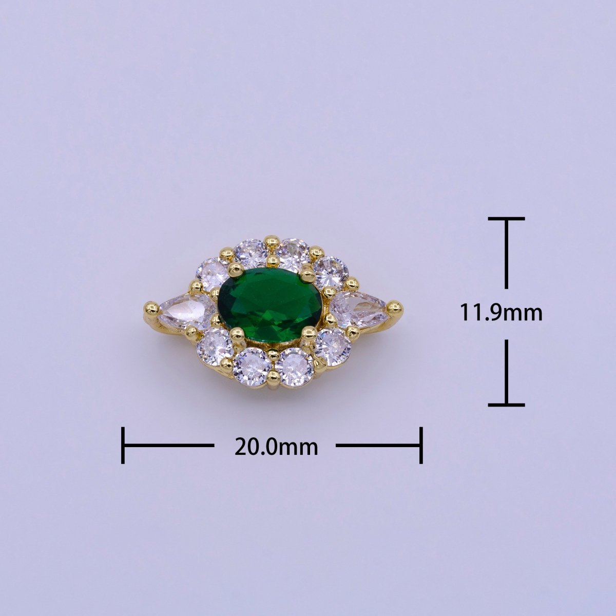 Emerald Green Evil Eye Bead CZ Gold Beads Evil eye Beads Spacer Micro Pave Beads Charm for Bracelet Necklace Supply 12x20mm Y-890