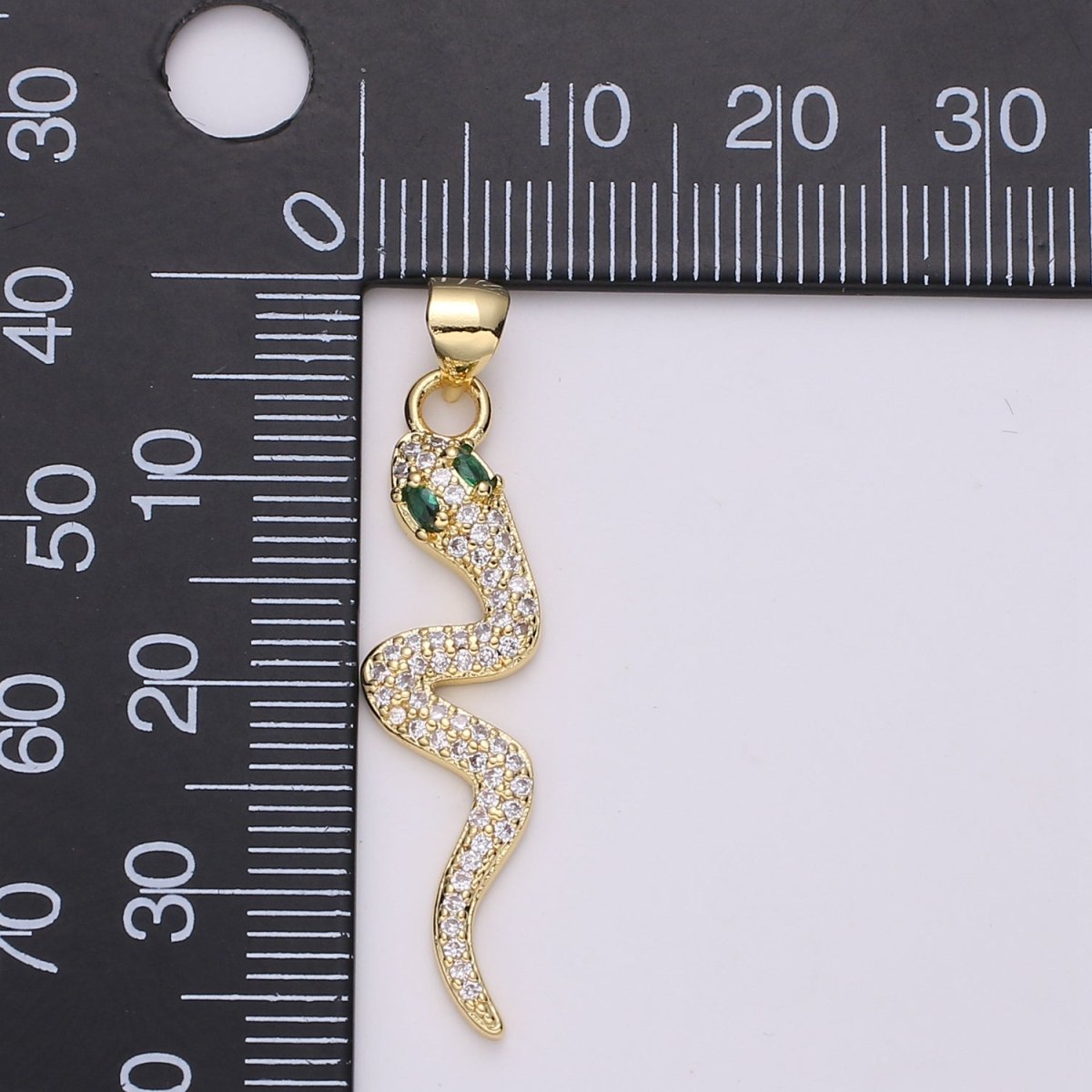 Emerald Green Gold Filled Snake Pendants I-883~I-884