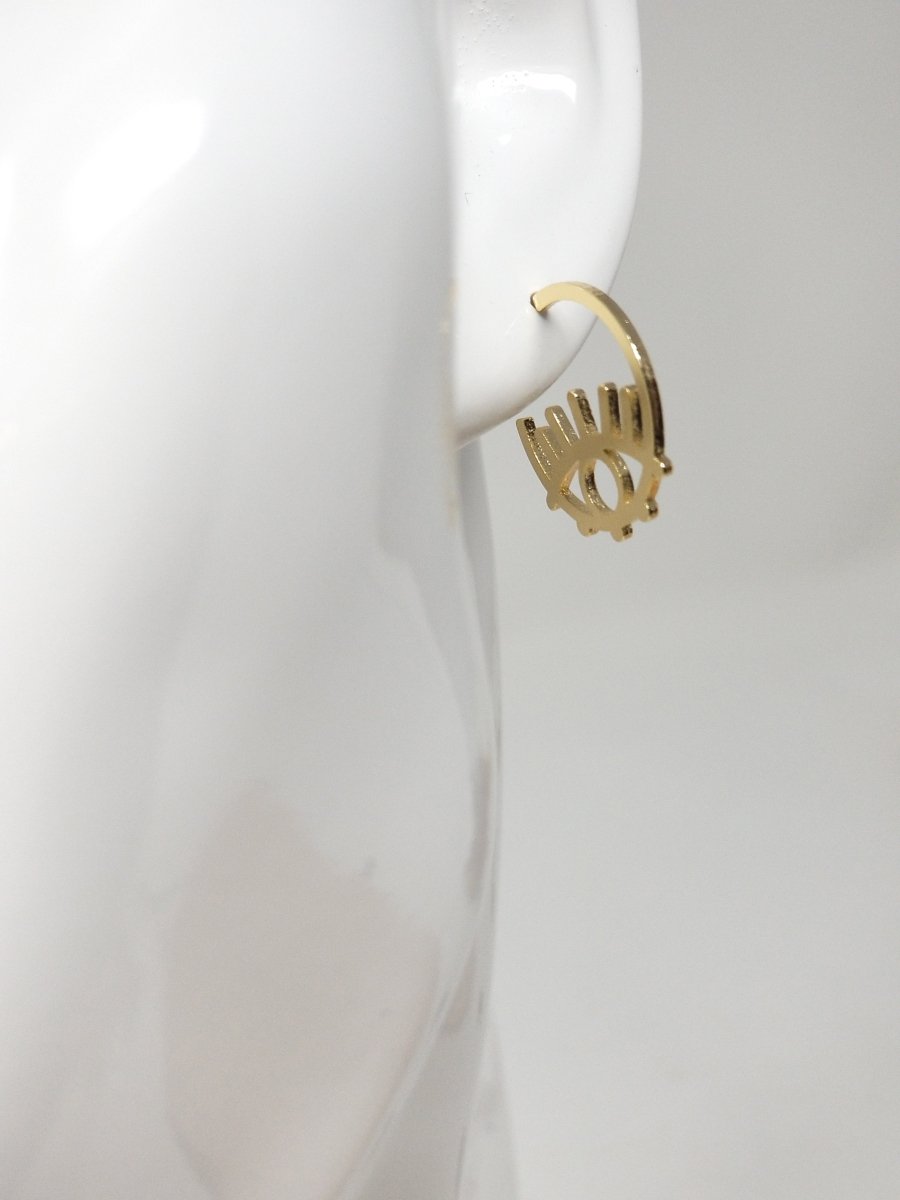 Evil Eye Earring Nickel free, Lead Free 14K gold filled 20mm Hoops earring | K-262