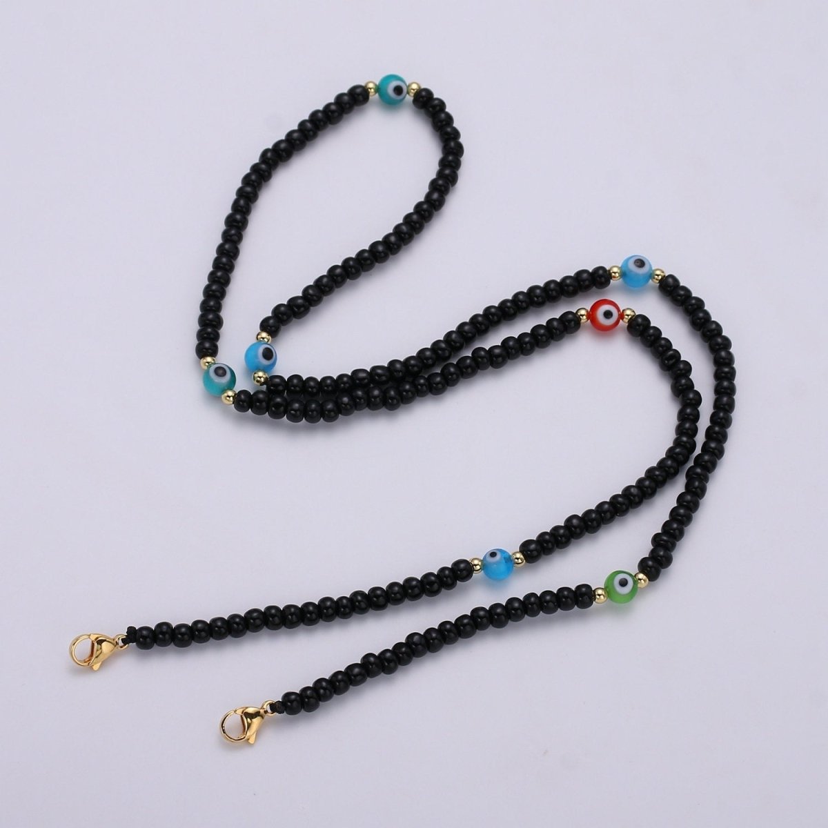 Evil Eye Face Mask Lanyard, High Quality Beaded Mask Chain, Facemask Necklace, Facemask Chain, Face Mask Holder, Lightweight Facemask Straps