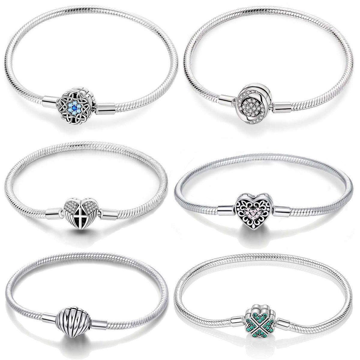 925-Silver-Plated Woven Heart Basic Bracelet Fashionable And Minimalist