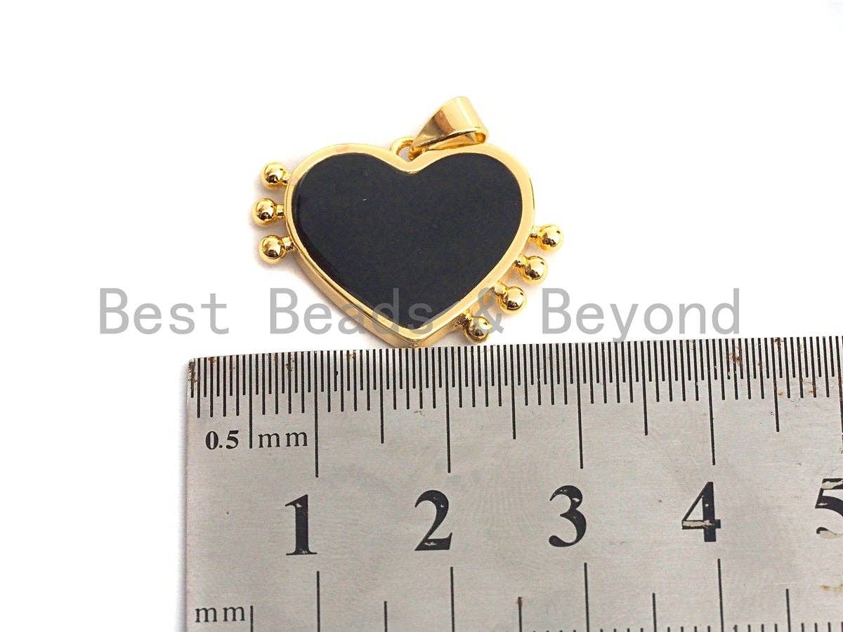 Enamel Colorful Heart With Tentacle Pendant,CZ Micro Pave Oil Drop pendant,Enamel pendant,Enamel Jewelry,24x18mm,sku#F973