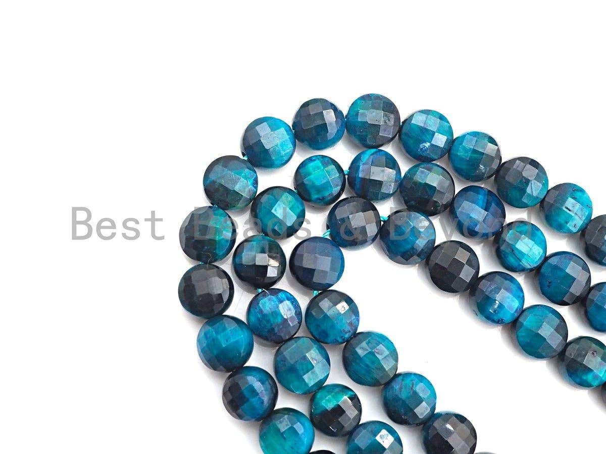 Double Sided Turtle Shell Cut Natural Tiger Eye Coin Shape beads, 6mm/8mm/10mm Button Shape Tiger Eye Beads, 16" Full strand, Sku#UA20