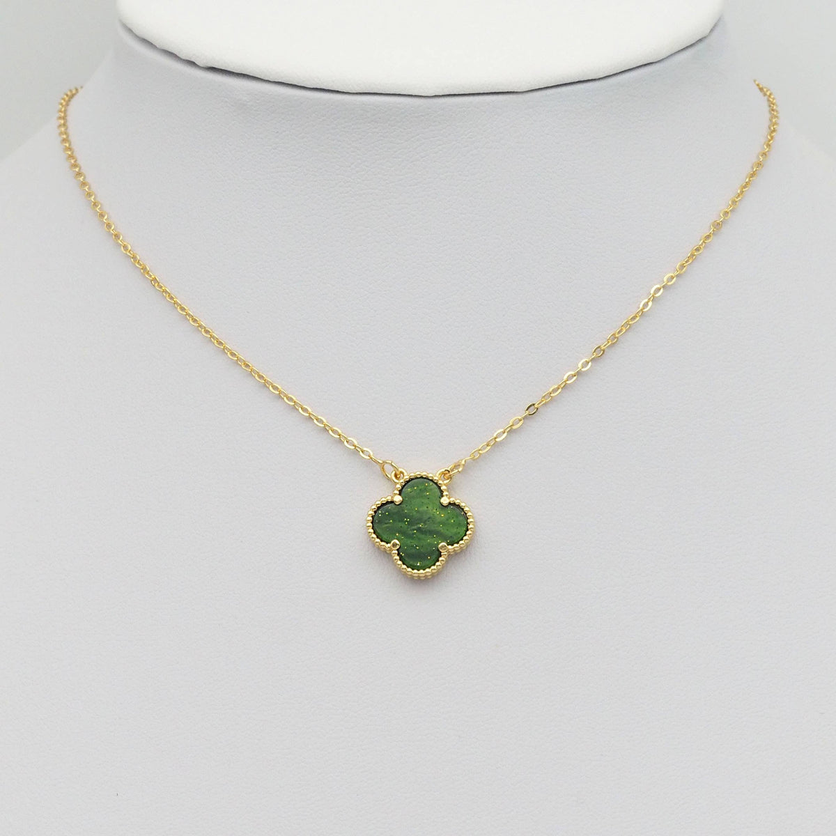 Gold Colorful Enamel Quatrefoil Clover Flower Charm, Sku#FH221