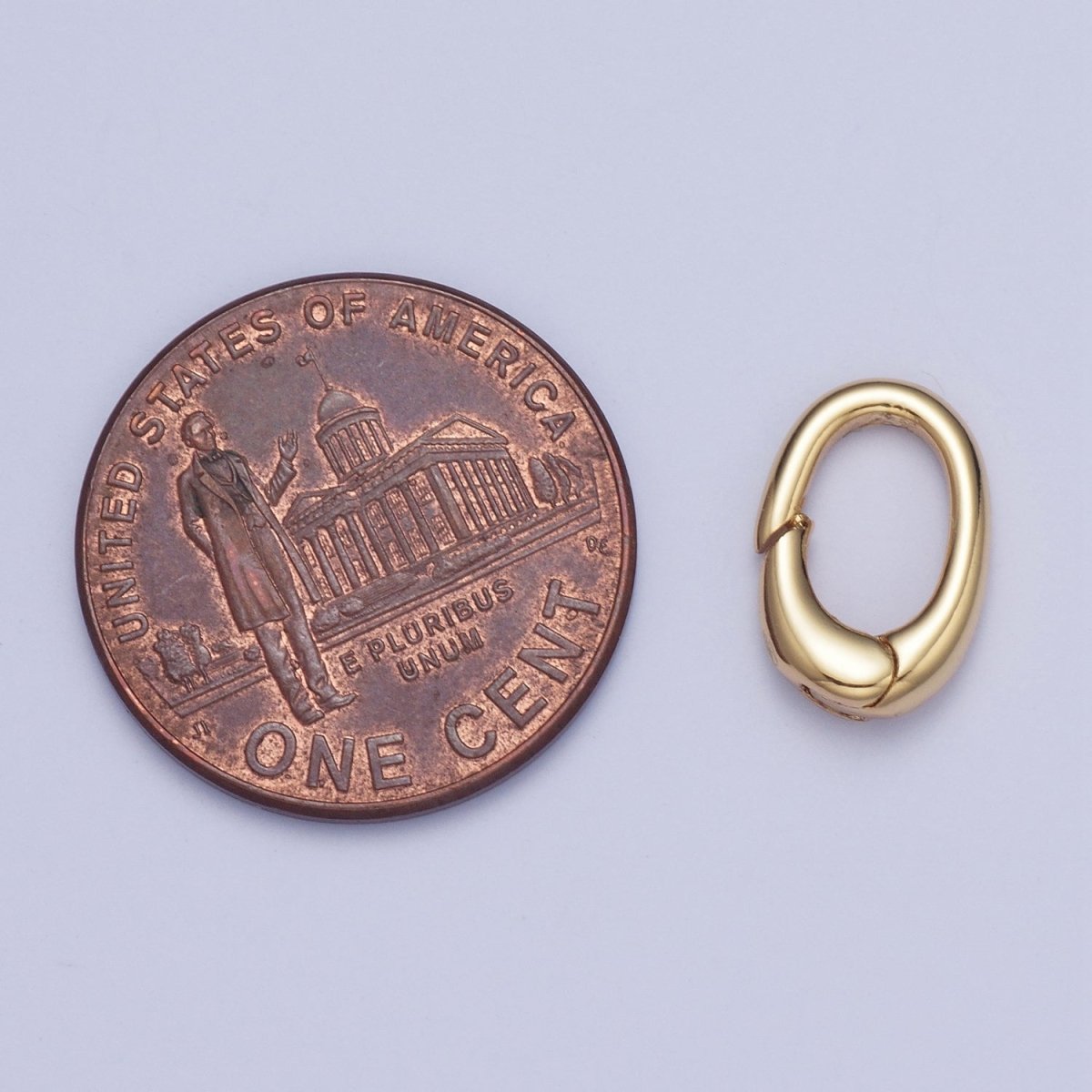 Gold 12x8mm Spring Gate Ring Rectangular Oval Closure Clasps Findings For Jewelry Making L-915