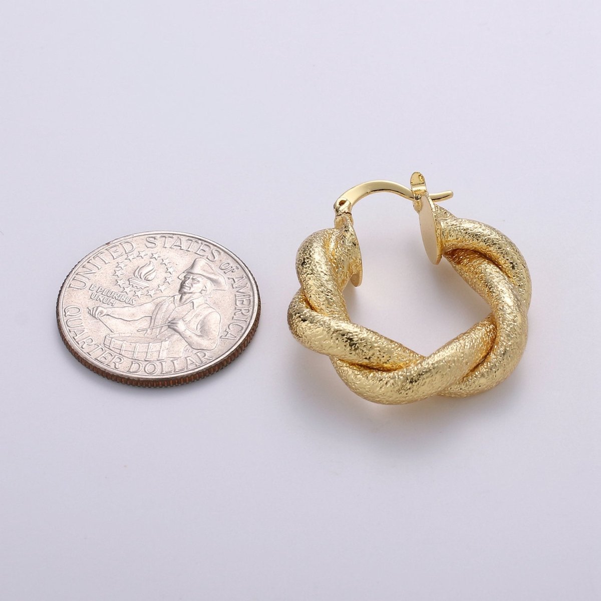 Gold chunky hoop earring Gold Vermeil Earring hypoallergenic / gold hoop earrings / croissant hoops / thick hoop earrings for gift Q-200