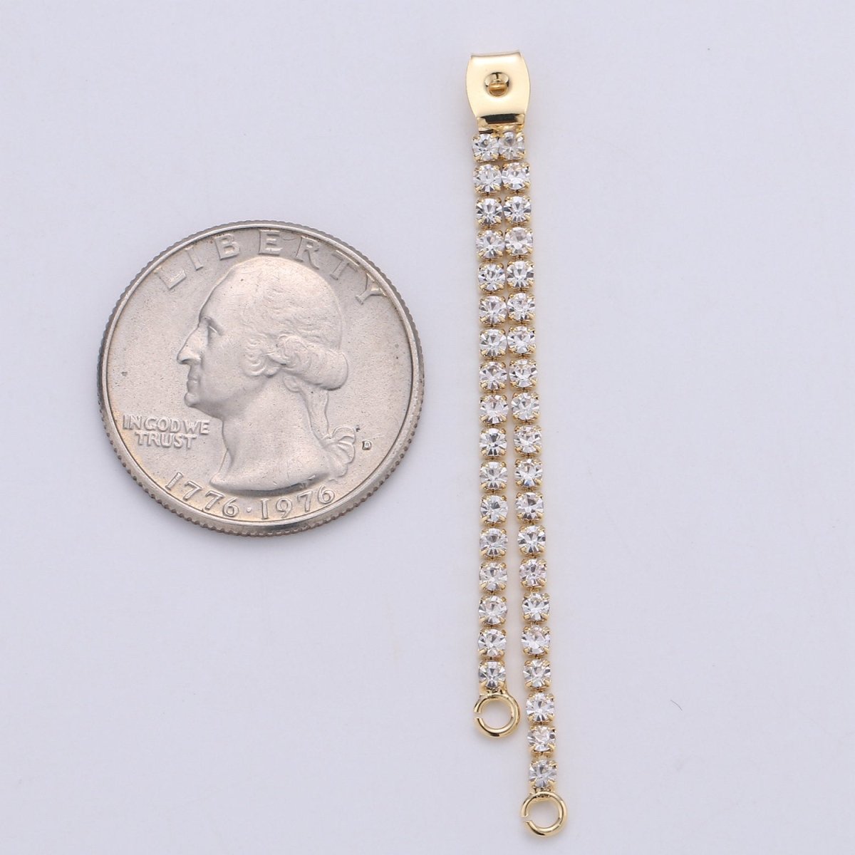 Gold Ear Back Stoppers, Earring Nuts With Micro Pave Tassel, Ear Jacket Jewelry Findings for Earring Component Supply 60mm K-428