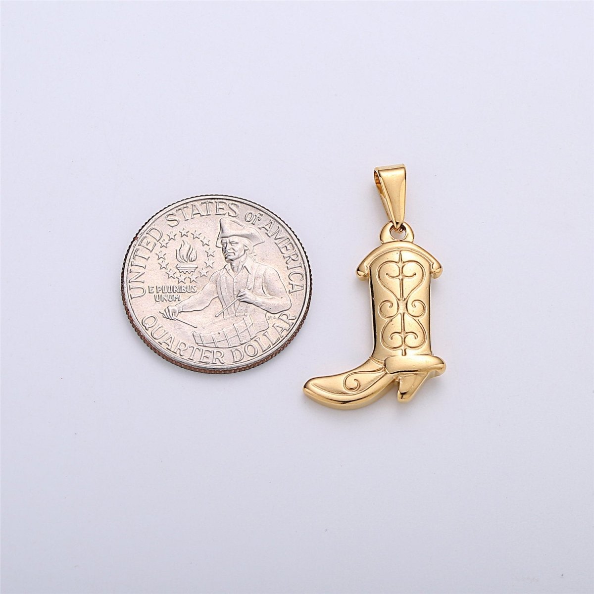 Stainless Steel Gold Filled Cowgirl Boots Charms- Cowgirl Party Pendant- Silver Cowboy Boot Charm Cowgirl Boots Pendant for Necklace Bracelet J-657 J-662