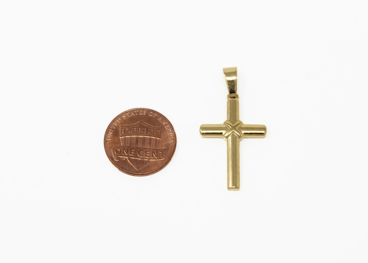 Gold Filled Cross of Jesus Christian Catholic Belief Religious Religion DIY Necklace Pendant Charm Bead Bails Findings for Jewelry Making J-774