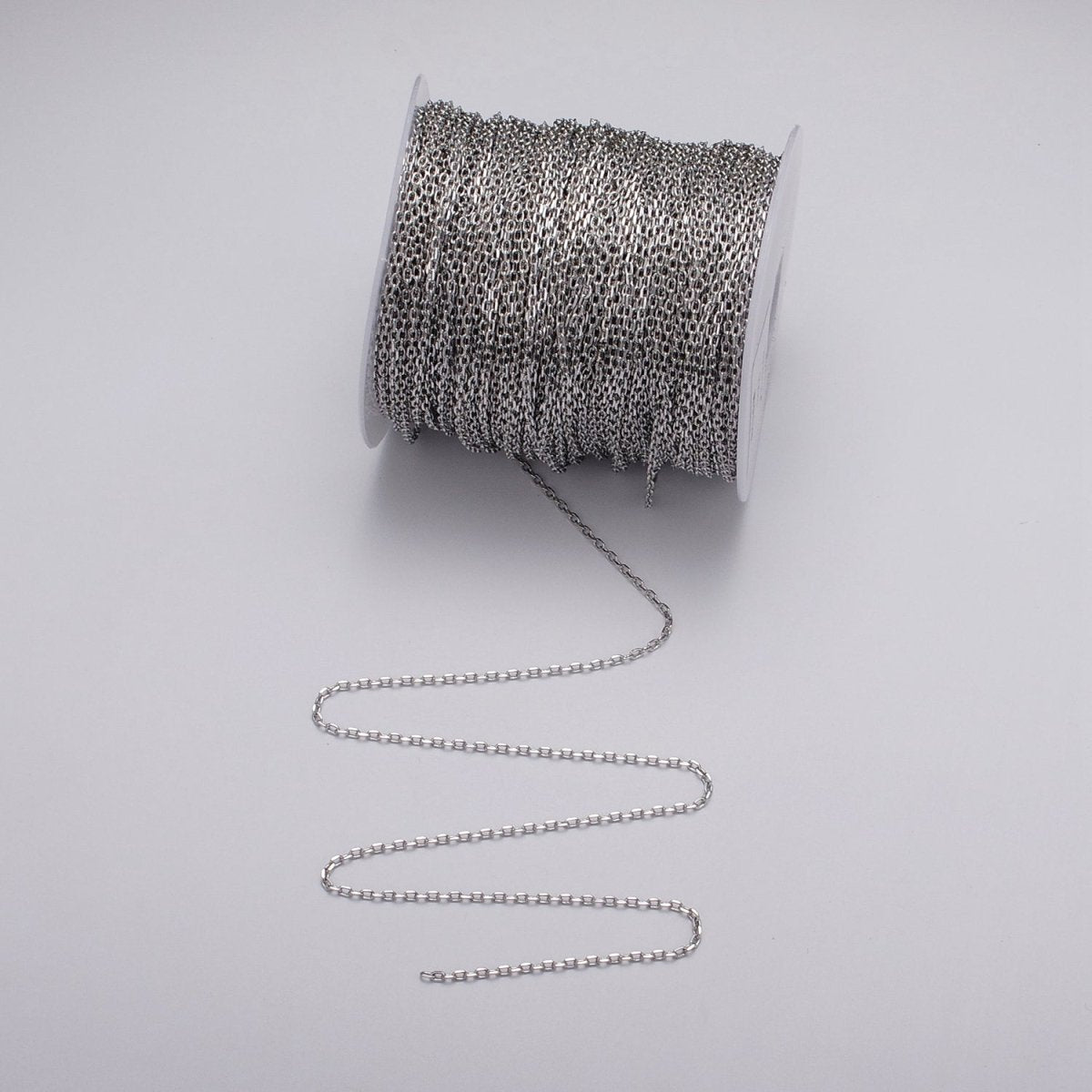 Gold Filled Dainty 1.8mm Flat Cable Link Unfinished Jewelry Chain in Gold & Silver | ROLL-1033, ROLL-1108 Clearance Pricing
