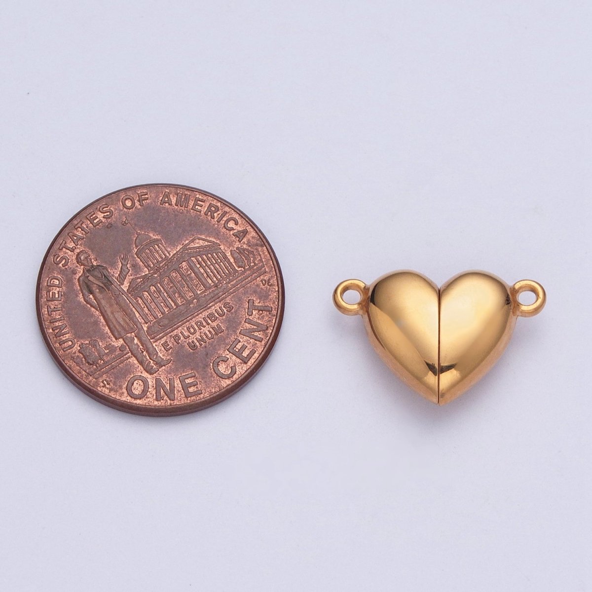 Gold Filled Magnetic Heart Connector Closure in Gold & Silver G-096 G-097