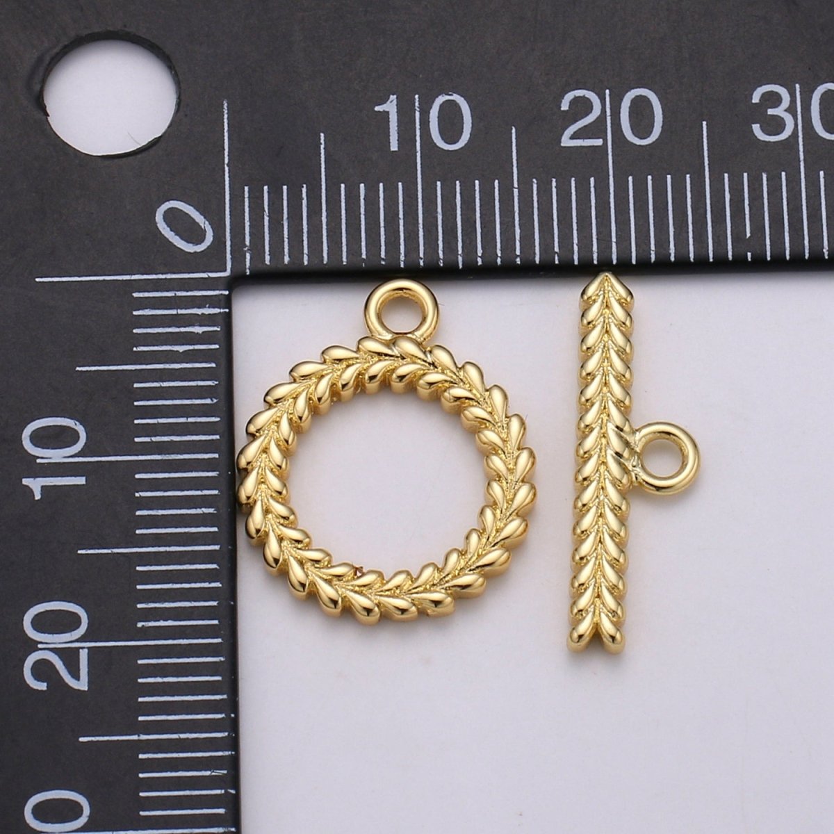 Gold Filled Wreath Classic Twist Toggle Clasp For DIY Jewelry Making L-065~L-066