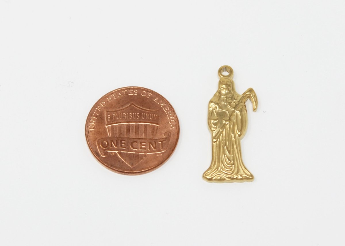 Gold Grim Reaper Death Goth Gothic Style Force Ghost Necklace Pendant Charm Bead Bails Findings for Jewelry Making J-650