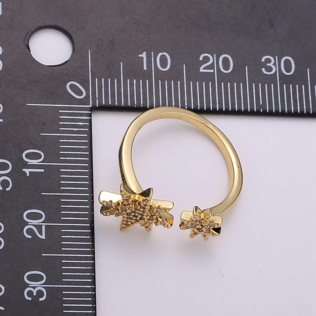 Gold North Star Ring, Dainty Star Ring, Adjustable Ring, Minimalist Star Ring, Minimalist Ring, Stackable Open Ring, Celestial Jewelry, R-100