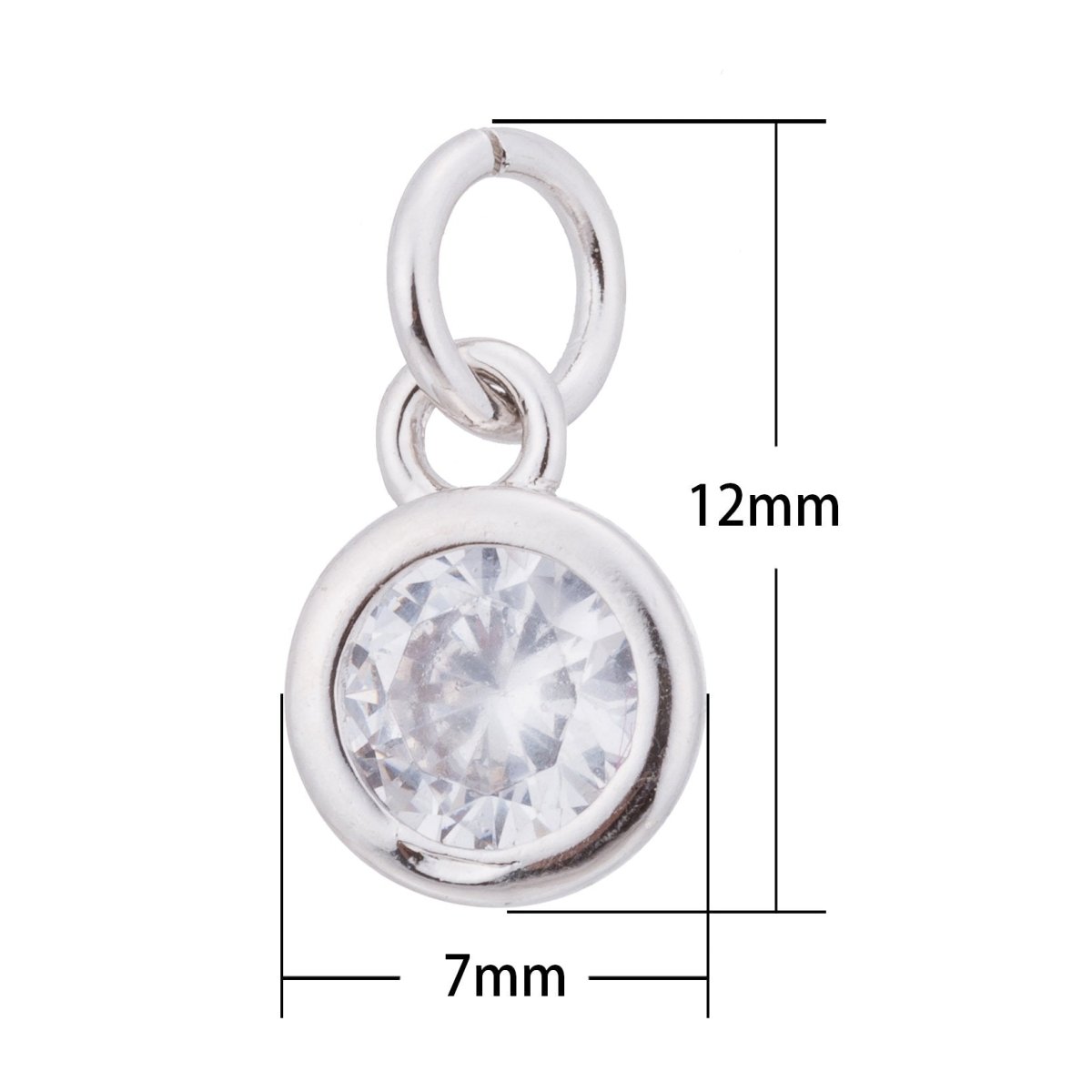 Gold, Rose Gold, Silver Round Diamond Cut Dangle Charm, Modern DIY Craft Cubic Zirconia Bracelet Charm Bead Findings Pendant For Jewelry Making | C-181, C-342