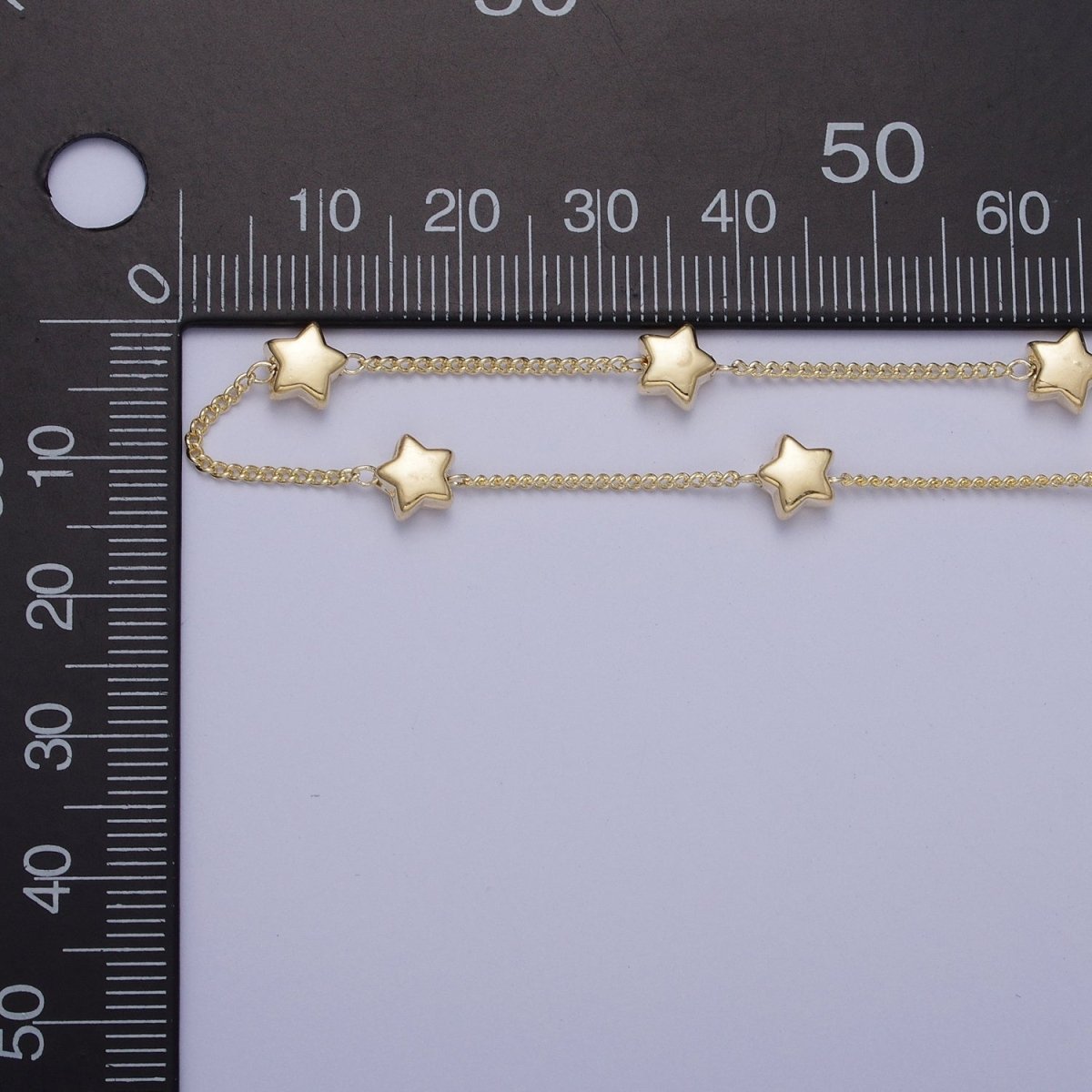 Gold Satellite Star Bead Chain Wholesale by Yard For Celestial Jewelry Component | ROLL-837 Clearance Pricing