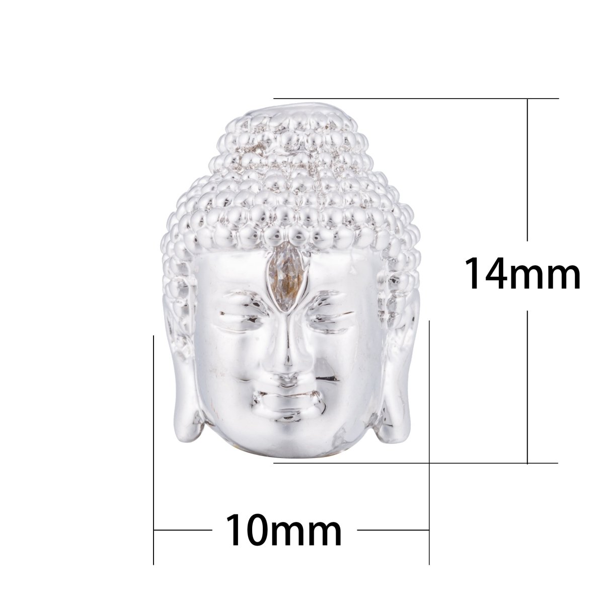 Gold / Silver / Rose Gold Meditation Buddha Head Spacer Beads | B-027